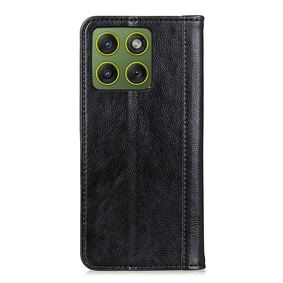 Etui z klapką do Motorola Edge 70, Split Leather, czarne