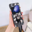 Etui do Samsung Galaxy Z Flip7 FE / Z Flip6, z paskiem na ramię, czarne