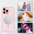 Etui do iPhone 16 Pro Max, ERBORD Glitter MagSafe, różowe + Szkło na ekran