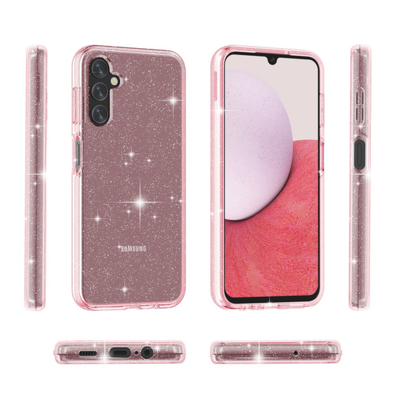 Etui do Samsung Galaxy A14 4G/5G, Glittery Powder, różowe