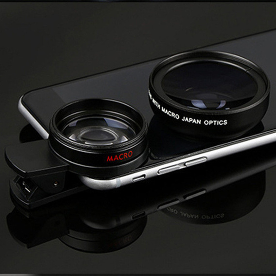 Uniwersalny Obiektyw na klips do smartfona 37mm, Czarny