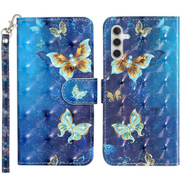Etui z klapką do Samsung Galaxy A35 5G, Wallet, Butterflies niebieskie