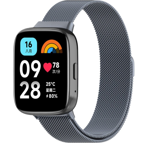 Pasek Bransoleta Milanese do Xiaomi Redmi Watch 3 Active, Szara