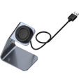 Aluminiowa Stacja Dokująca Ładowarka do Samsung Galaxy Watch 3/4/5/6/7 Active 2/Watch 5 Pro/Watch Ultra, Szara