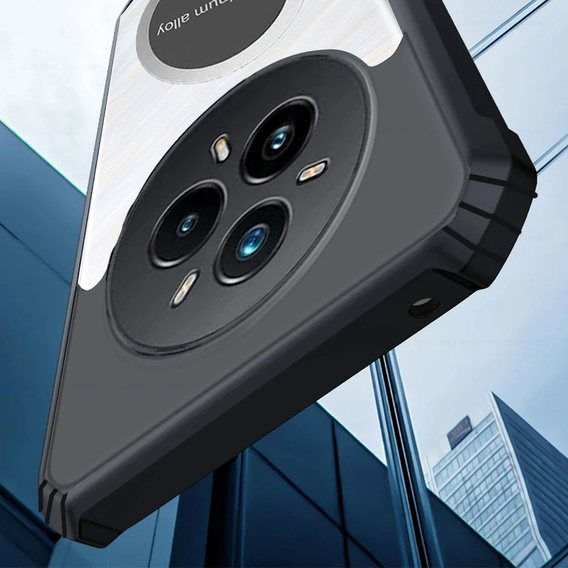 Etui do Realme 14 Pro 5G, z blaszką magnetyczne, przezroczyste / czarne