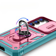 Etui pancerne do Samsung Galaxy S23, CamShield Slide, różowe / zielone