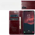 Etui z klapką CASEME do Samsung Galaxy A34 5G, Waxy Textured, czerwone
