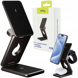 Allity AWC-230 22,5W 3w1 – Bezprzewodowa ładowarka dla iPhone, Apple Watch i AirPods - czarna