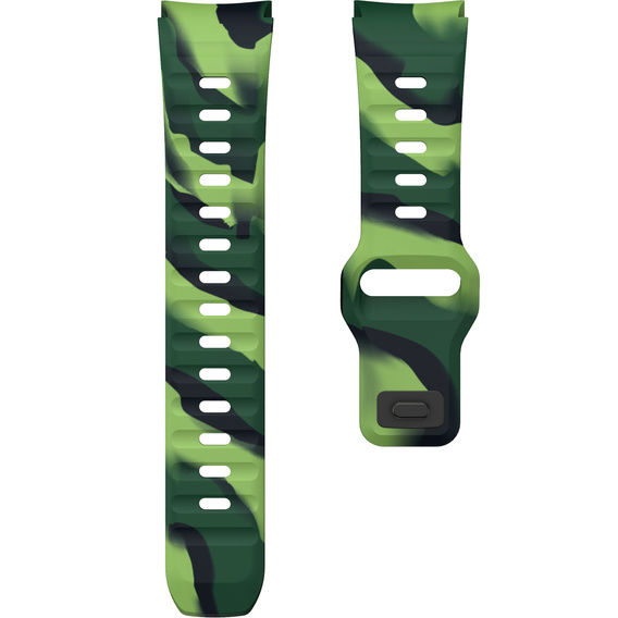 Pasek Silikonowy do Samsung Galaxy Watch 4/5/6/7/FE 40/42/43/44/45/46/47mm, Green Camouflage