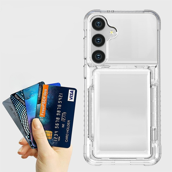 Etui do Samsung Galaxy S24+ Plus, Card Holder, przezroczyste
