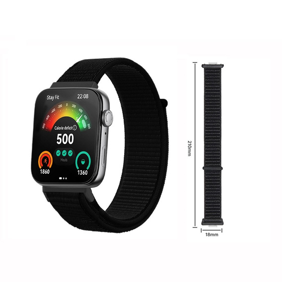 Pasek Nylonowy do Huawei Watch Fit 4 / 4 Pro / 3, Czarny