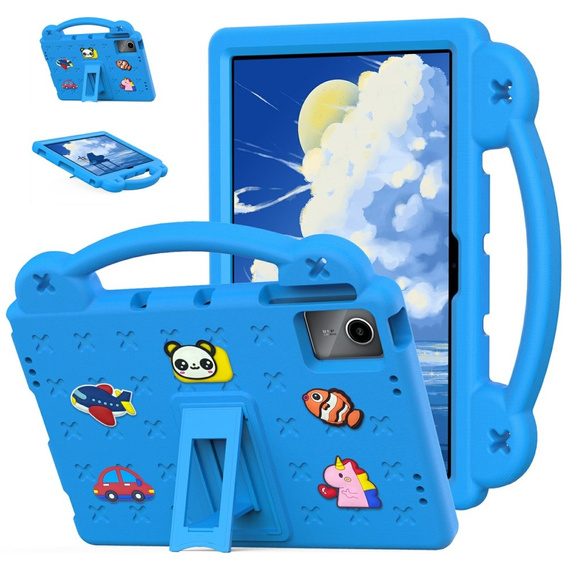 Etui do Lenovo Tab M11 / Huawei MatePad SE 11", Cute Patterns, z podstawką, niebieskie