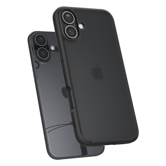 Etui Spigen do iPhone 16, Ultra Hybrid, czarne + Szkło hartowane