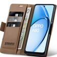 Etui do Oppo A60, ERBORD Glossy Litchi, portfel z klapką, brązowe