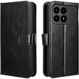 Etui z klapką do Xiaomi Poco F8 Pro, Crazy Horse Wallet, czarne
