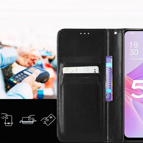 Etui z klapką do Honor X7a 5G, Crazy Horse Wallet, czarne