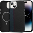 Etui do iPhone 14, Carbon Fiber MagSafe, czarne / niebieskie