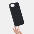Etui ABEEL do iPhone 16e, Carbon Fiber, do MagSafe, czarne