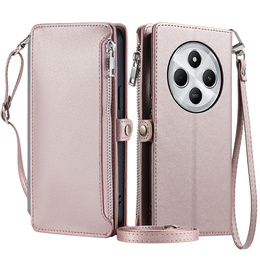 Etui z klapką do Xiaomi Redmi 14C / Xiaomi Poco C75, Wallet Zipper Pocket, różowe