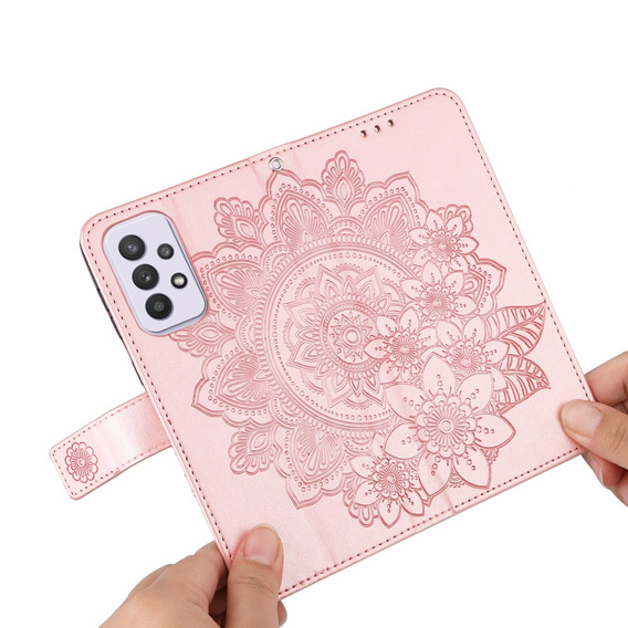 Etui z klapką do Samsung Galaxy A33 5G, Mandala, różowe Rose Gold
