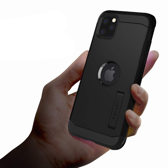 Etui Spigen do iPhone 11, Tough Armor, czarne + Szkło hartowane