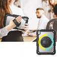 Etui ochronne do iPad 11" 2025 A16 (11 gen.) / 10.9" 2022 (10 gen.) z folią PET, paskiem na ramię i obrotową podstawką - czarne