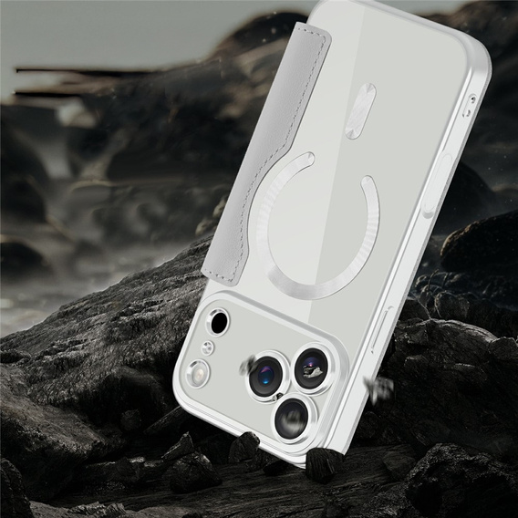 Etui z klapką do iPhone 17 Pro Max, RFID Wallet MagSafe z ochroną aparatu, tytanowe szare
