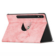 Etui do Samsung Galaxy Tab S9+ z miejscem na rysik, Obrotowe 360°, Różowe