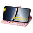 Etui z klapką do Xiaomi Poco F7, Butterfly, różowe rose gold