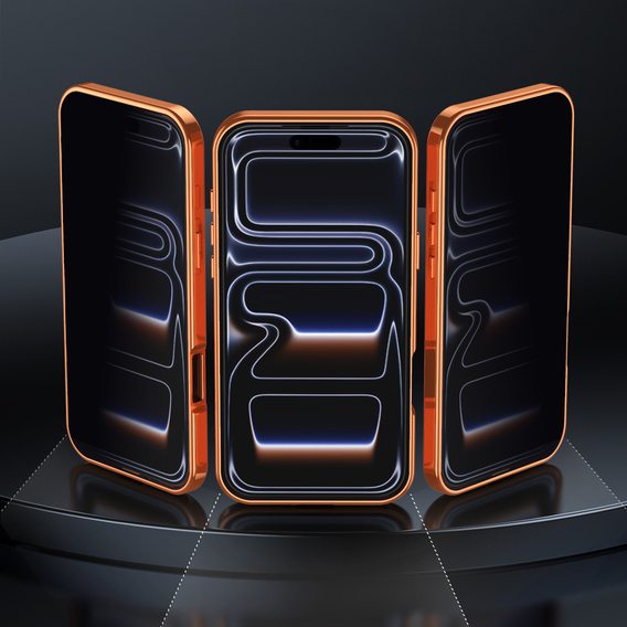 Etui do iPhone 17, ze szkłem prywatyzującym, do MagSafe – pomarańczowe