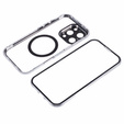 Etui Magnetic Dual Glass MagSafe do iPhone 16 Pro Max, srebrne