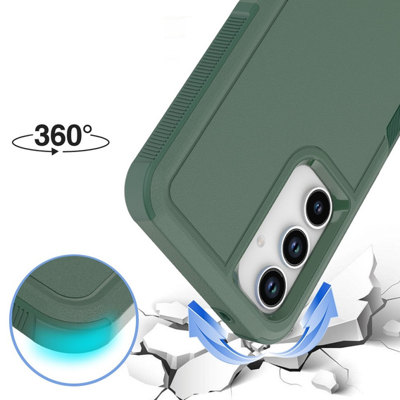 Etui pancerne do Samsung Galaxy A35 5G, Dual Shockproof, ciemnozielone