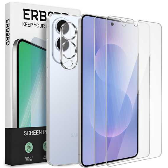 2x Szkło Hartowane do Samsung Galaxy S25 Edge + 1x szkło na aparat, ERBORD 9H Hard Glass, szybka