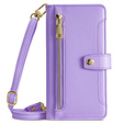 Etui z klapką do Samsung Galaxy A54 5G, Wallet Zipper Pocket, fioletowe