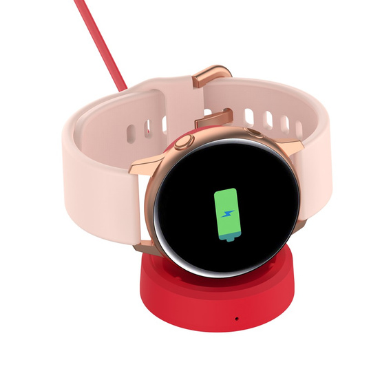 Ładowarka, Stacja dokująca do Samsung Galaxy Watch 3/4/5/6/7/Pro/Ultra/Active, Czerwona