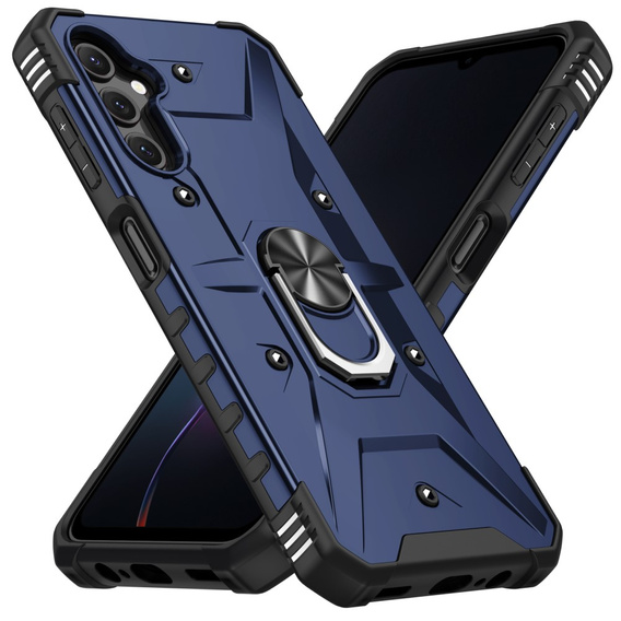 Etui pancerne do Samsung Galaxy A14 4G/5G, z ringiem, granatowe