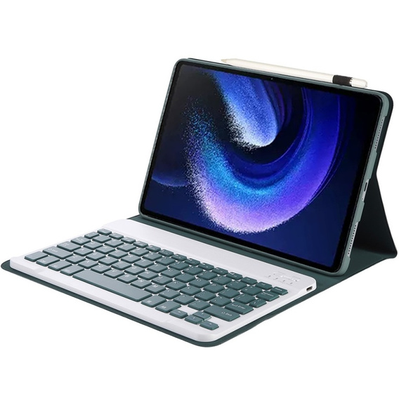 Etui z klawiaturą bluetooth do Xiaomi Pad 6/6 Pro, Zielone