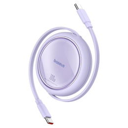 Baseus Free2Draw Mini – zwijany kabel USB‑C 100 W, 1m - fioletowy