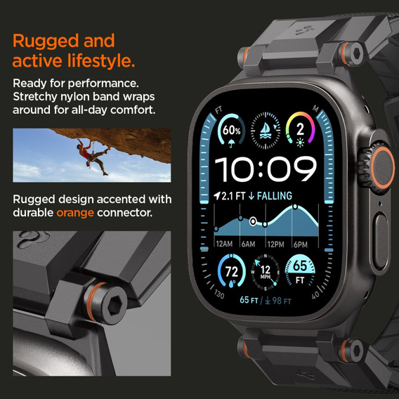 Etui Spigen do Apple Watch 6 / 7 / 8 / 9 / 10 / SE / ULTRA 1 / 2 (44 / 45 / 46 / 49 MM), Durapro Armor, Czarny