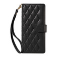 Etui z klapką do Xiaomi Redmi Note 14 Pro 5G / Xiaomi Redmi Note 14 Pro+ 5G / Xiaomi Poco X7 5G, Rhombus Crossbody Leather, czarne