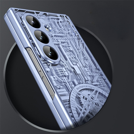 Etui do Samsung Galaxy Z Fold7 5G, Mechanical Legend, niebieskie