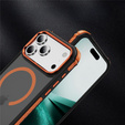 Etui pancerne do iPhone 17 Pro Max, Matt Case, do MagSafe, matowe z pomarańczową ramką