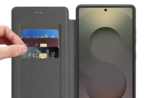 Skórzane etui do Samsung Galaxy S25 Ultra z MagSafe i blokadą RFID – Tytanowe szare