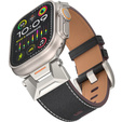 Pasek Skórzany do Apple Watch 1/2/3/4/5/6/7/8/9/10/11/SE Ultra 1/2/3 42/44/45/46/49mm, Czarny