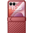 Etui do Motorola Razr 60 Ultra, PC Kickstand Case, ze szkłem, czerwone