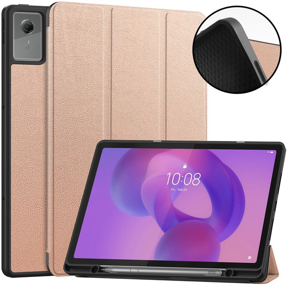 Etui do Lenovo Idea Tab Plus, Smartcase, różowe rose gold