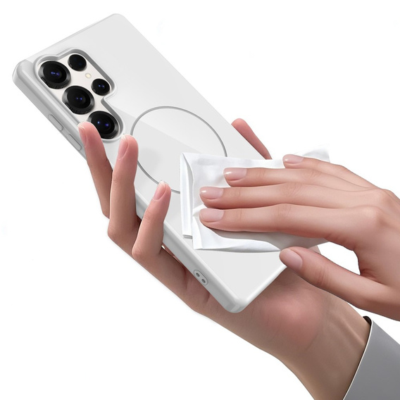 Etui do Samsung Galaxy S25 Ultra z paskiem, magnetyczne MagSafe  – białe