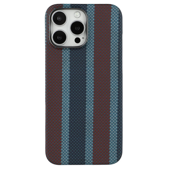 Etui do IPhone 16 Pro, Aramid Fiber Slim Case, do MagSafe, niebieskie / czerwone