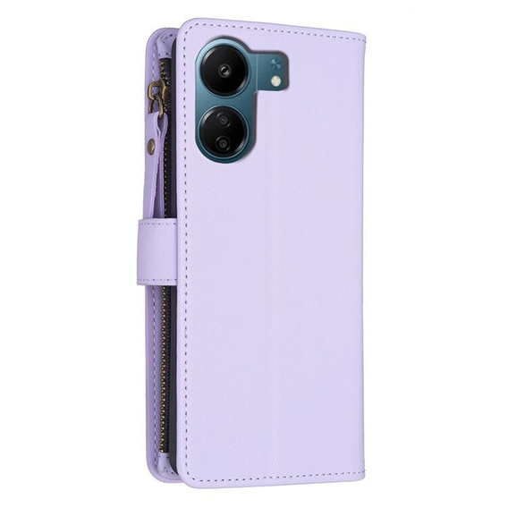 Etui z klapką do Xiaomi Redmi 13C / Poco C65, Wallet Zipper Pocket, fioletowe