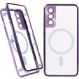 Etui Magnetic Dual Glass MagSafe do Samsung Galaxy S22, fioletowe